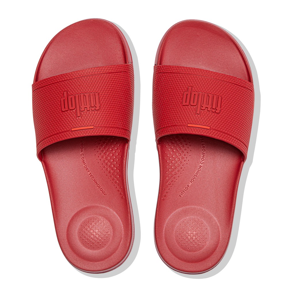 Fitflop Womens Slides Red - Iqushion Pool - 36MEICNKP